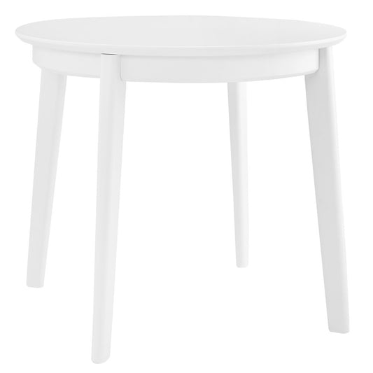 36" White Wood Round Top Dining Table