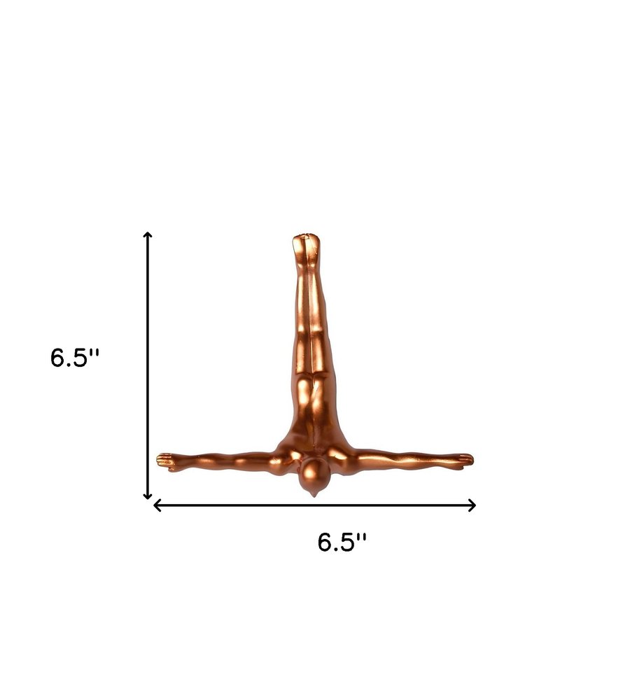 Set of Five Black White And Metallic Resin Diving Man Hanging Dimensional Sculpture