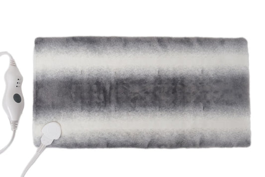 12" X 24" Gray Ombre Faux Fur Heated Plush Lap Pad