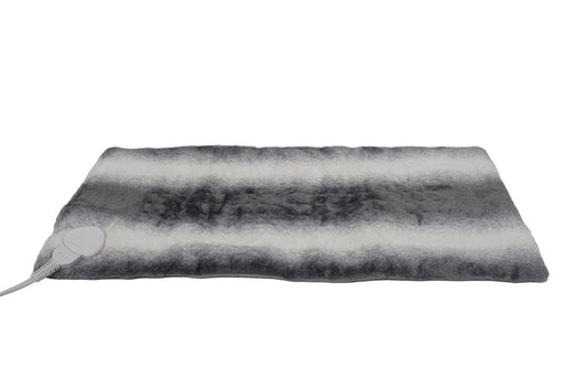 12" X 24" Gray Ombre Faux Fur Heated Plush Lap Pad