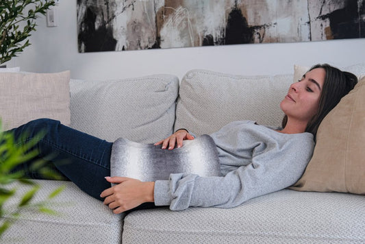 12" X 24" Gray Ombre Faux Fur Heated Plush Lap Pad