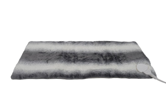 12" X 24" Gray Ombre Faux Fur Heated Plush Lap Pad