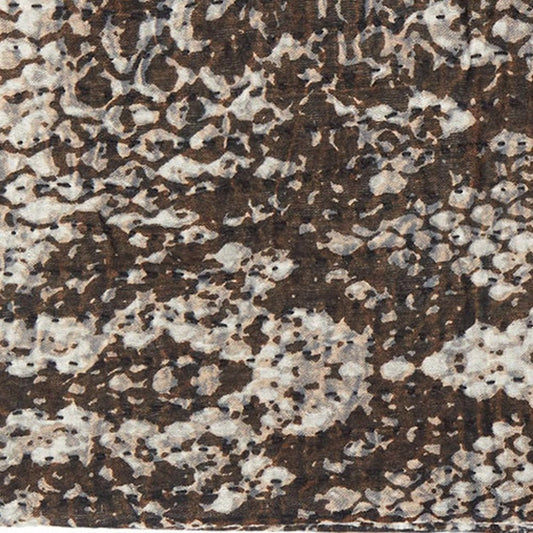 50" X 70" Brown And Ivory Cotton Quilted Kantha Throw Blanket With Embroidery
