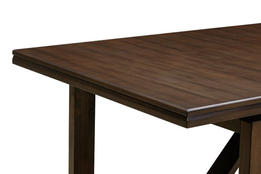 84" Dark Brown Wood Sled Base Dining Table