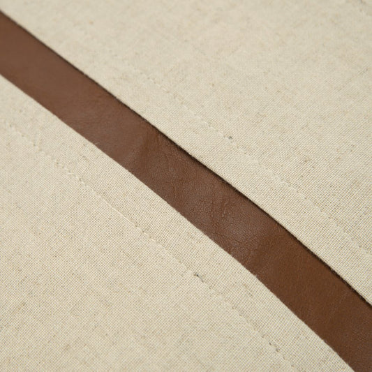 20" Ivory and Brown Cotton Blend
