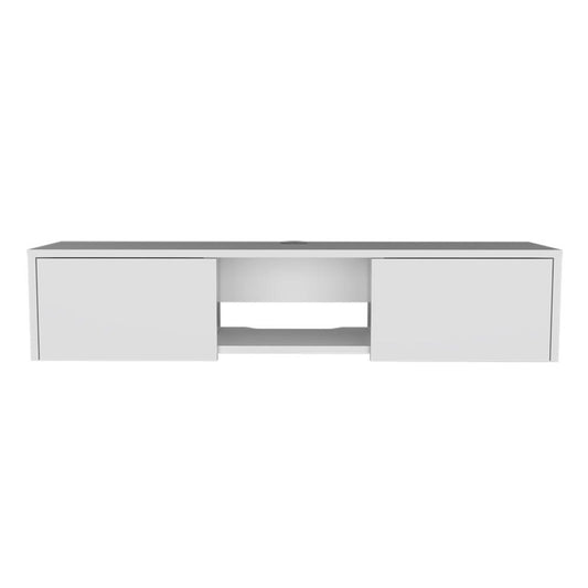 49" White Floating Mount TV Stand