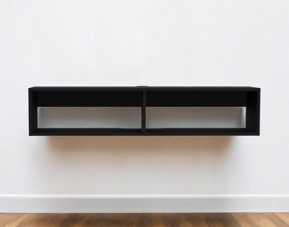 48" Black Floating Mount Entertainment Center