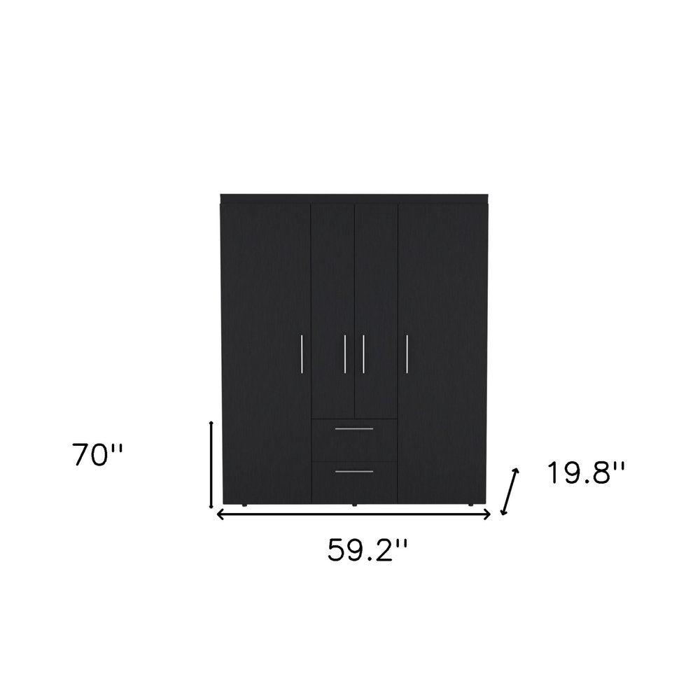59" White Two Drawer Combo Dresser