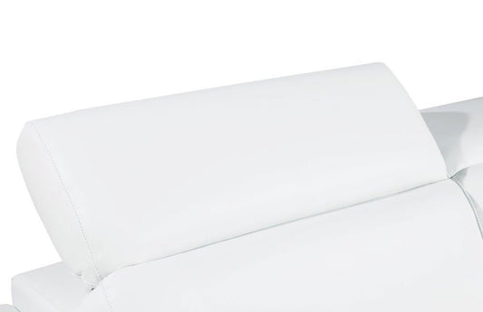 47" White And Silver Genuine Leather Club Chair