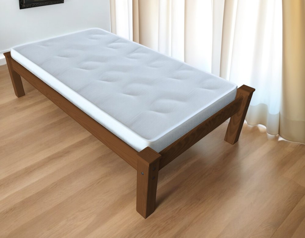 Brown Solid Wood Twin Bed Frame