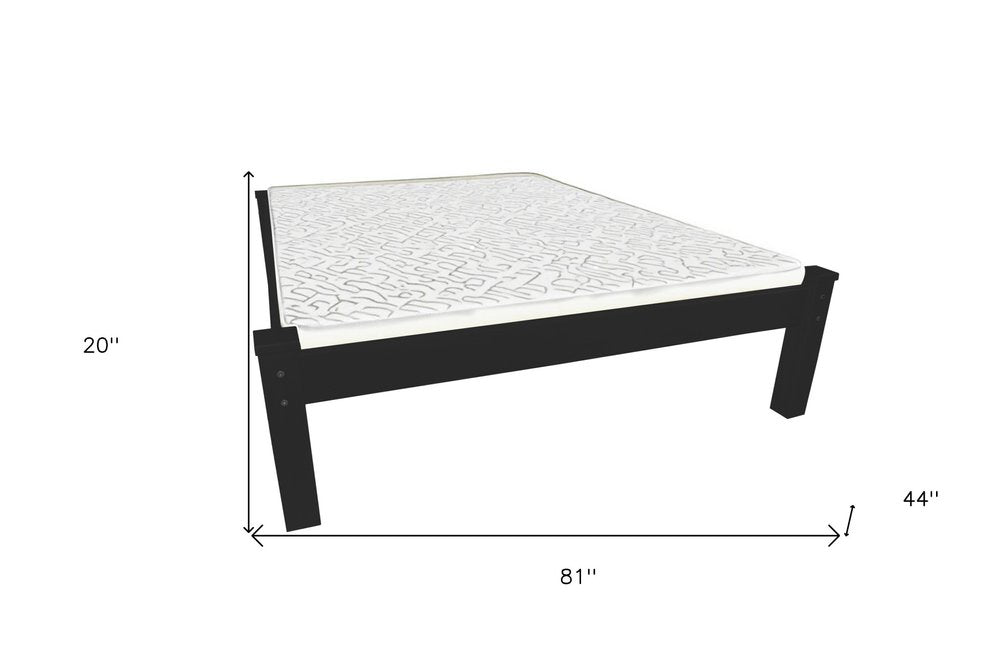Black Solid Wood Twin Bed Frame