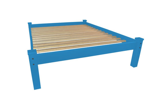 Caribbean Blue Solid Wood Twin Bed Frame