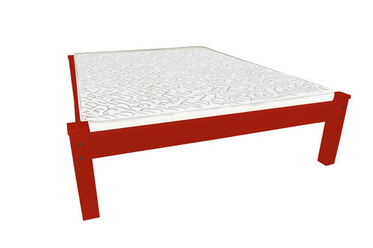 Red Solid Wood Twin Bed Frame