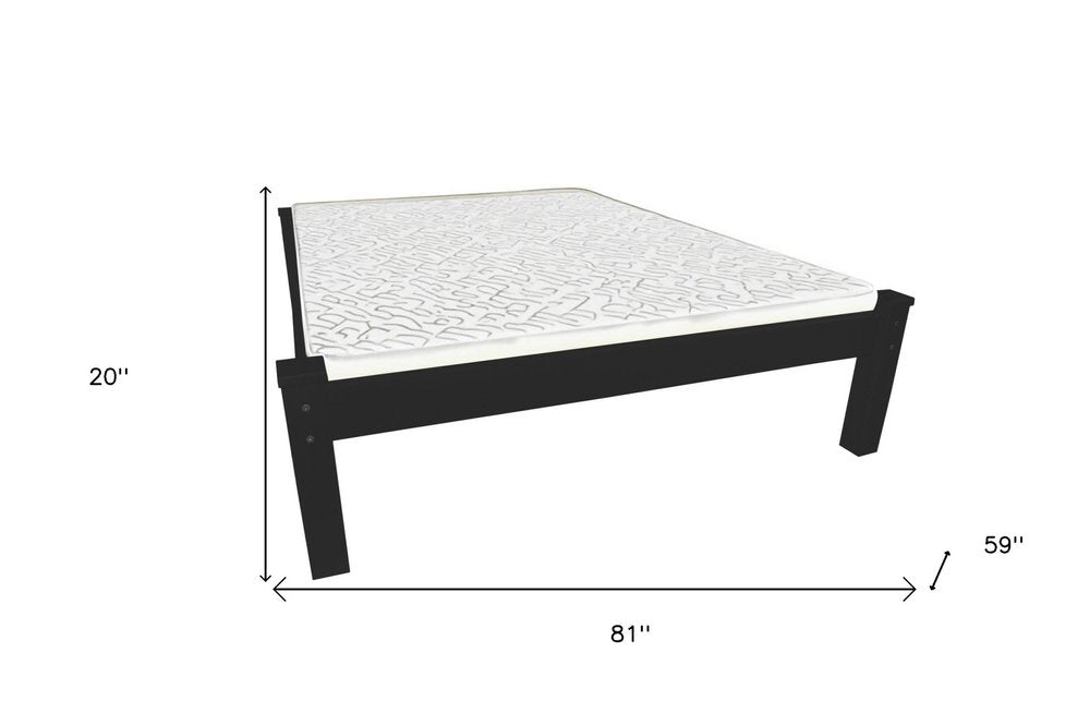 Black Solid Wood Full Bed Frame