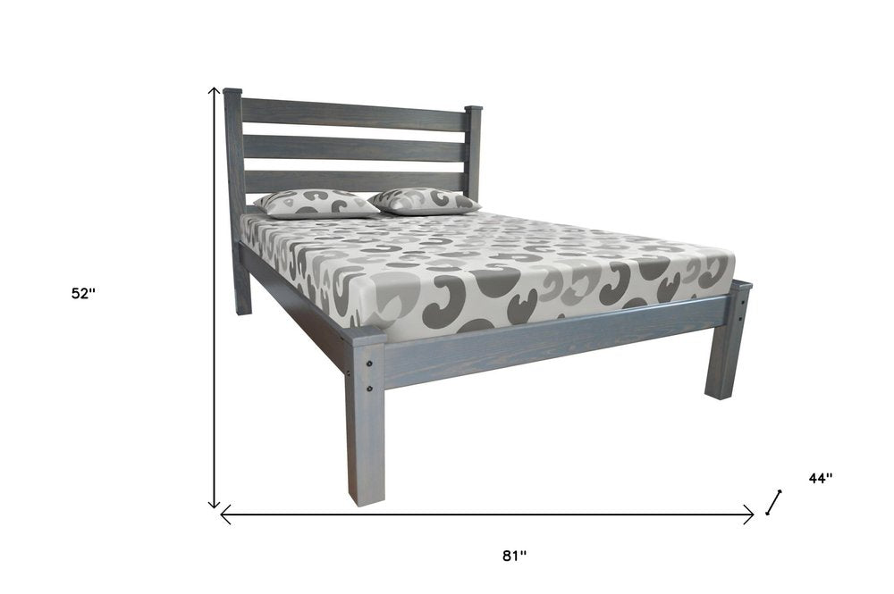 Gray Solid Wood Twin Bed Frame