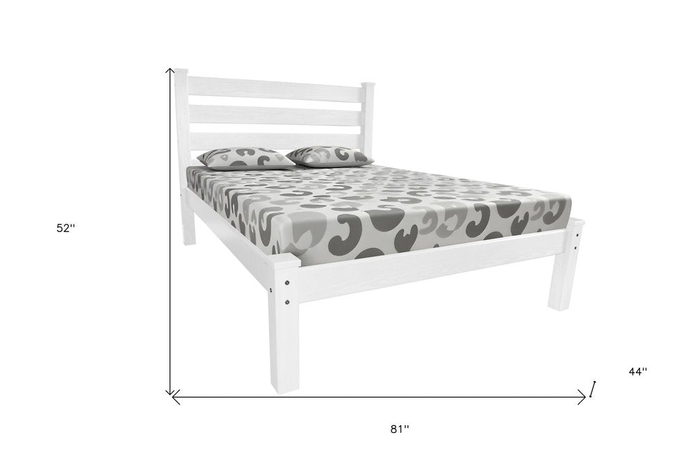 White Solid Wood Twin Bed Frame