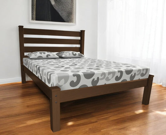 Brown Solid Wood Full Bed Frame