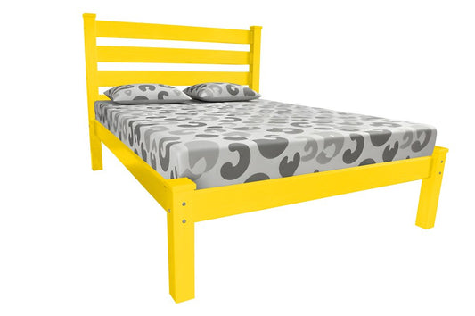 Canary Yellow Solid Wood Full Bed Frame