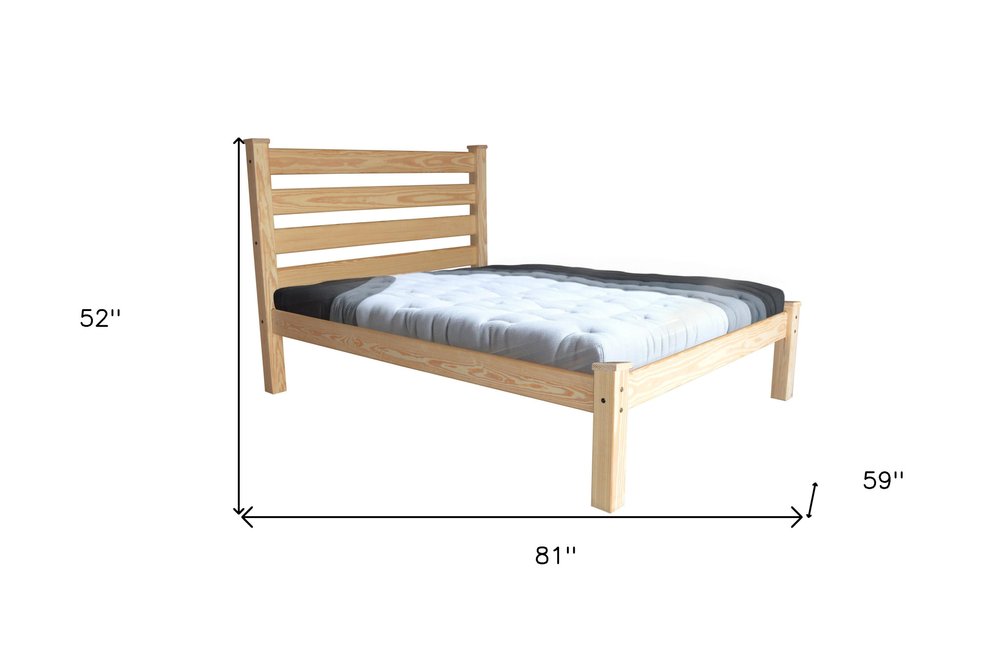 Natural Solid Wood Full Bed Frame