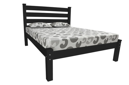 Black Solid Wood Queen Bed Frame