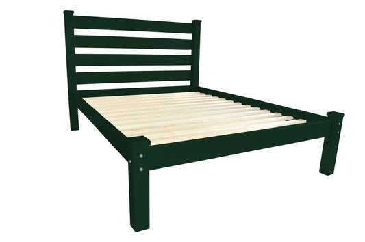 Dark Green Solid Wood Queen Bed Frame