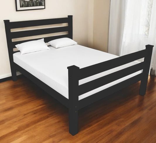 Black Solid Wood Twin Bed Frame