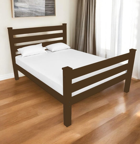 Coffee Solid Wood Twin Bed Frame