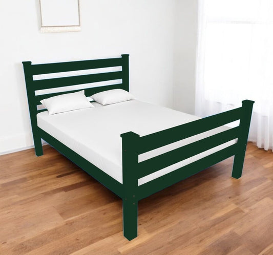 Dark Green Solid Wood Twin Bed Frame
