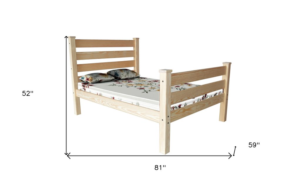 Natural Solid Wood Full Bed Frame