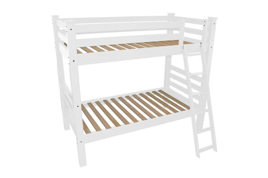 White Twin Traditional Solid Wood Bunk Bed
