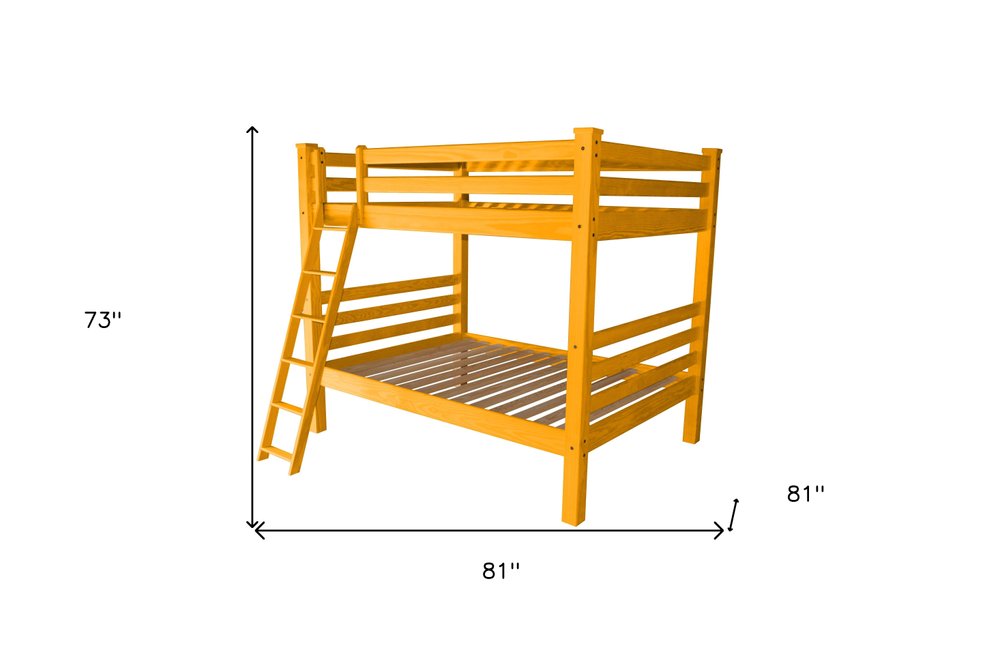 Yellow Full Over Full Solid Wood Bunk Bed