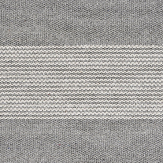 19" Set of Four Gray And White Striped Cotton Placemats