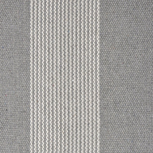 19" Set of Four Gray And White Striped Cotton Placemats