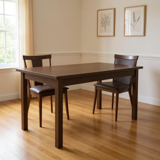 60" Coffee Solid Wood Dining Table