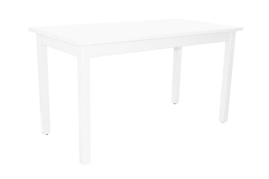 60" White Solid Wood Dining Table