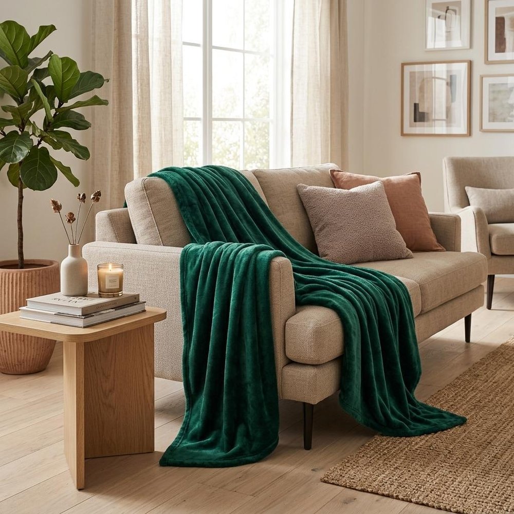 King Jungle Green Fleece Knitted Plush Blanket