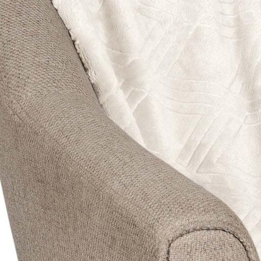 King Ivory Geometric Flannel Woven Plush Blanket