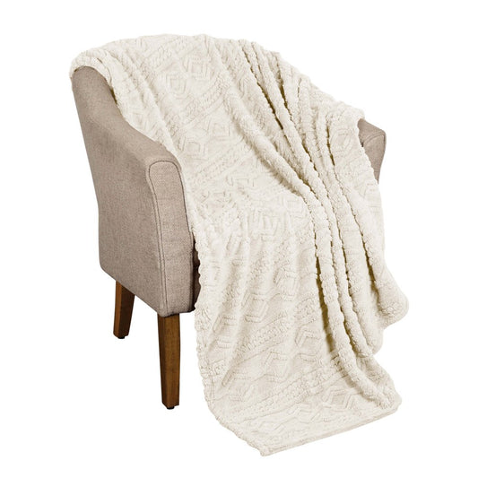 King Ivory Fleece Knitted Plush Blanket