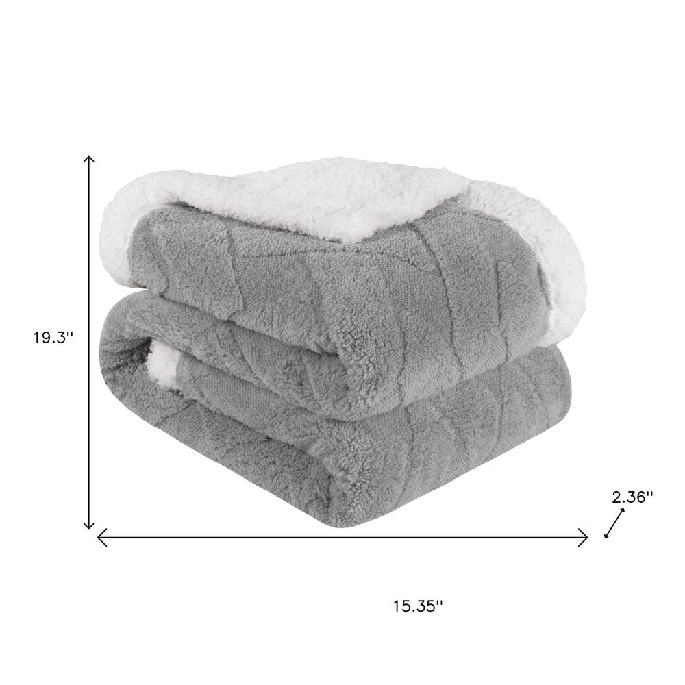 Queen Platinum Fleece Geometric Plush Blanket