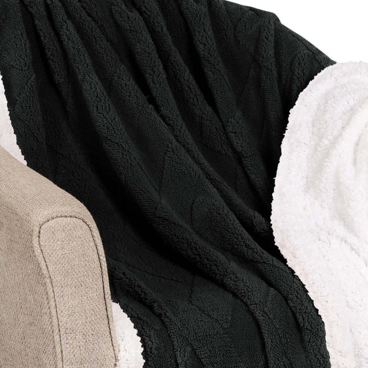 King Black Fleece Knitted Plush Blanket