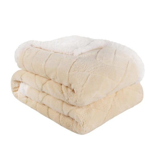 King Cream Fleece Knitted Plush Blanket