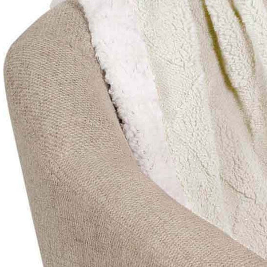 King Ivory Geometric Fleece Woven Plush Blanket