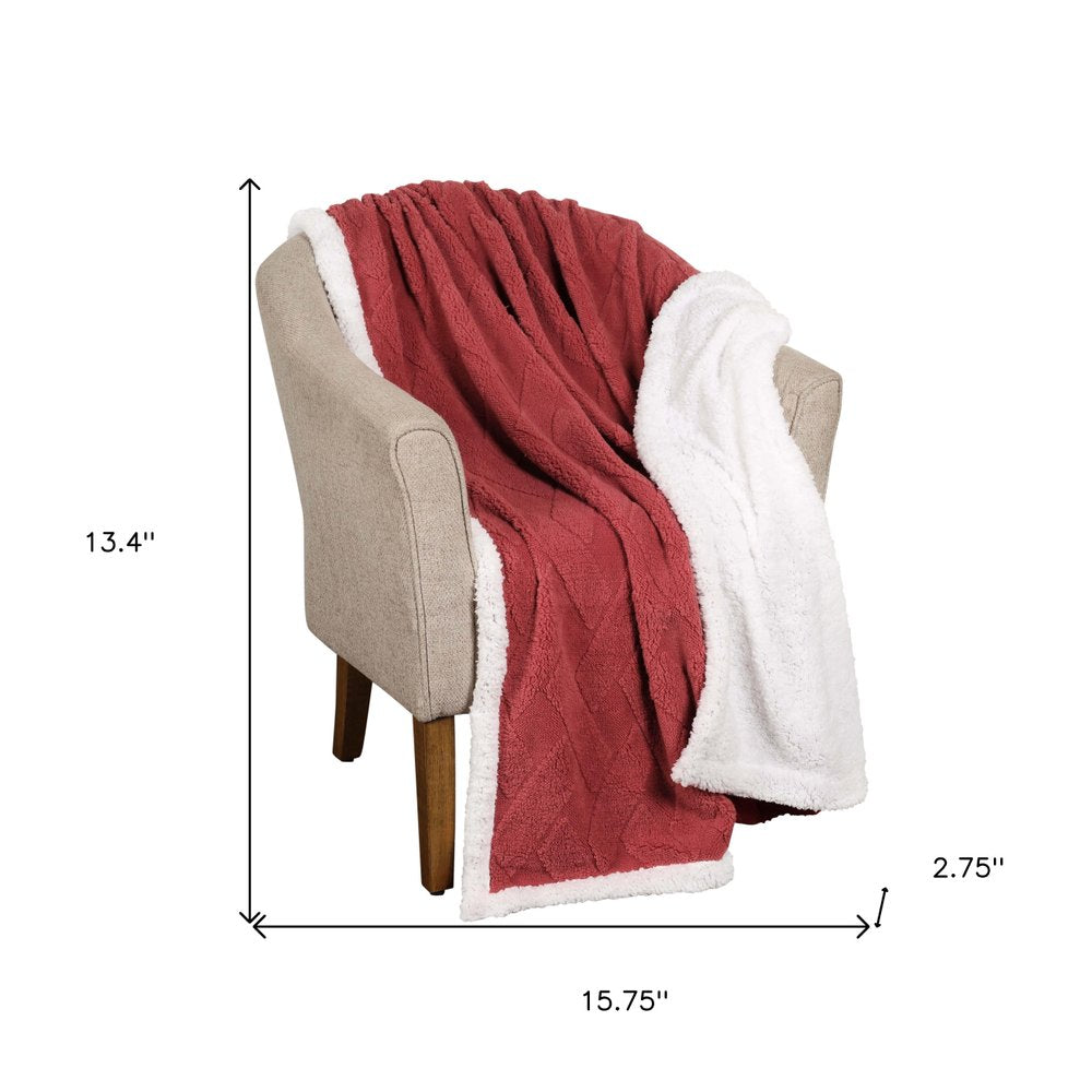 Twin Red And Orange Fleece Knitted Plush Blanket