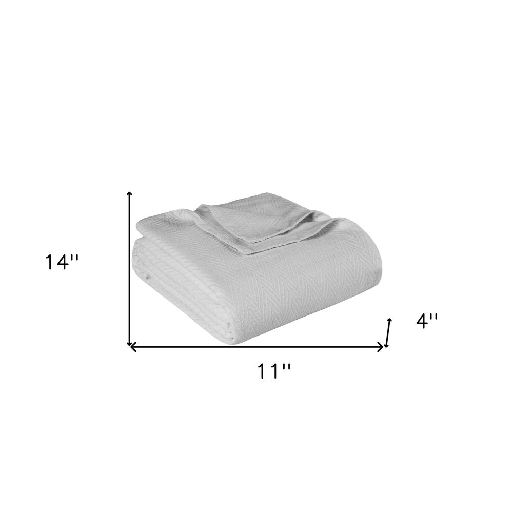 Queen Silver Cotton Waffle Weave Blanket