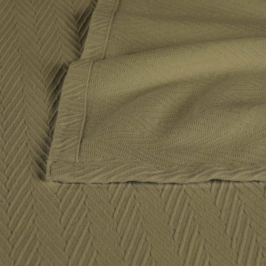 King Sage Cotton Woven Chevron Blanket