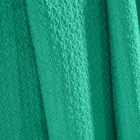 Queen Teal Cotton Waffle Weave Honeycomb Blanket