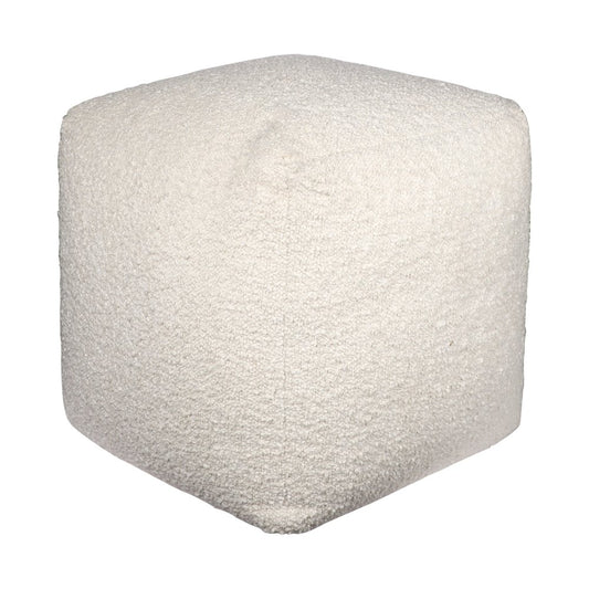 18" Taupe Polyester Cube Outdoor Pouf Ottoman