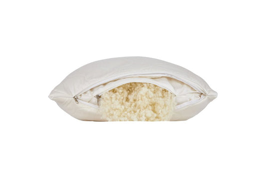 Cotton Wool Hypoallergenic Ergonomic Standard Size Bed Pillow