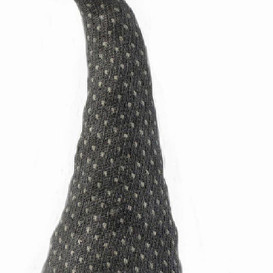 18" Gray And White Fabric Christmas Santa and Mrs. Claus Standing Gnome