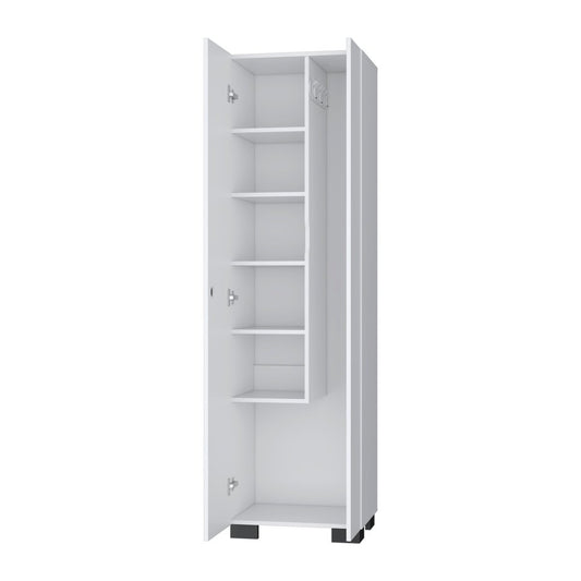 20" White and Black Wood Accent Cabinet With Two Doors